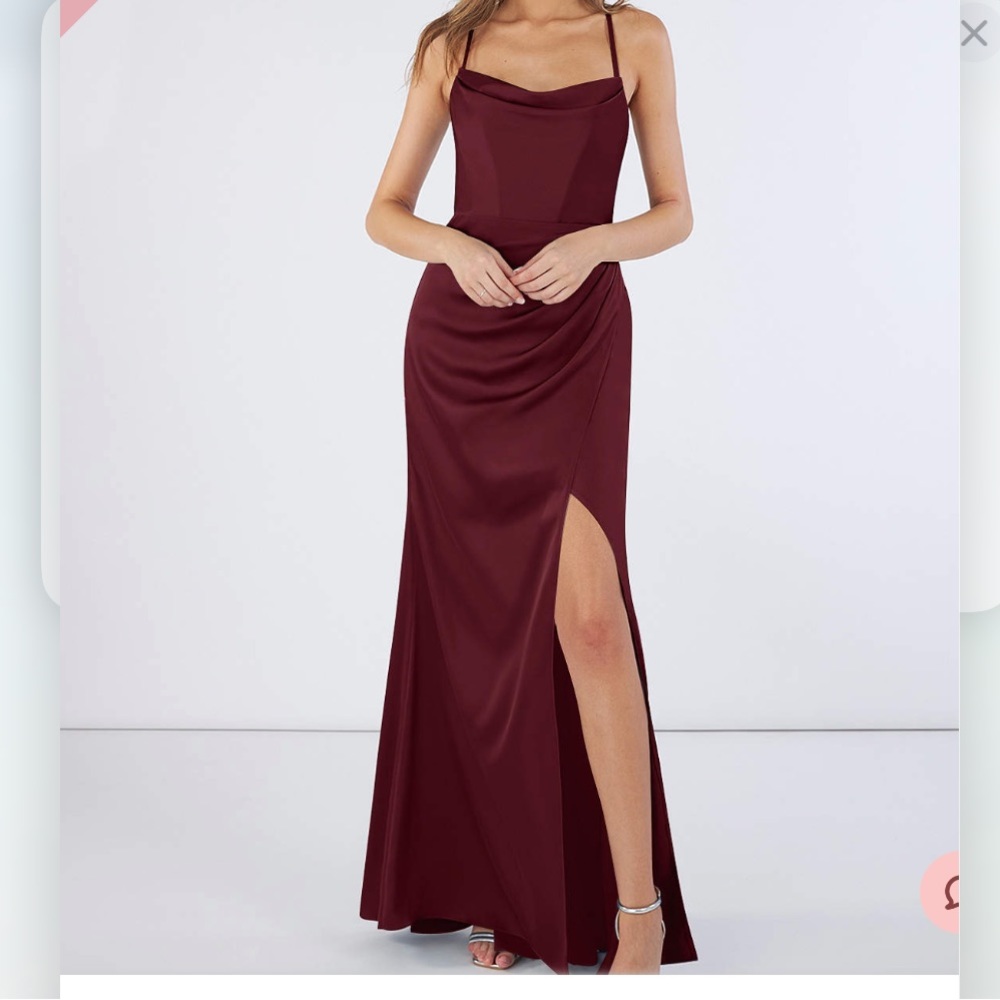 AZAZIE Cabernet Satin Floor Length Dress